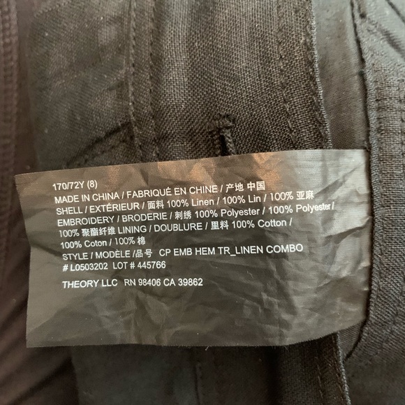 Theory Linen Pants Sz 8 - Picture 8 of 8